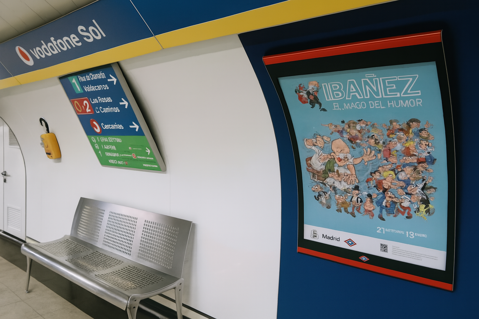 Cartel exposición Francisco Ibañez en el Metro de Madrid